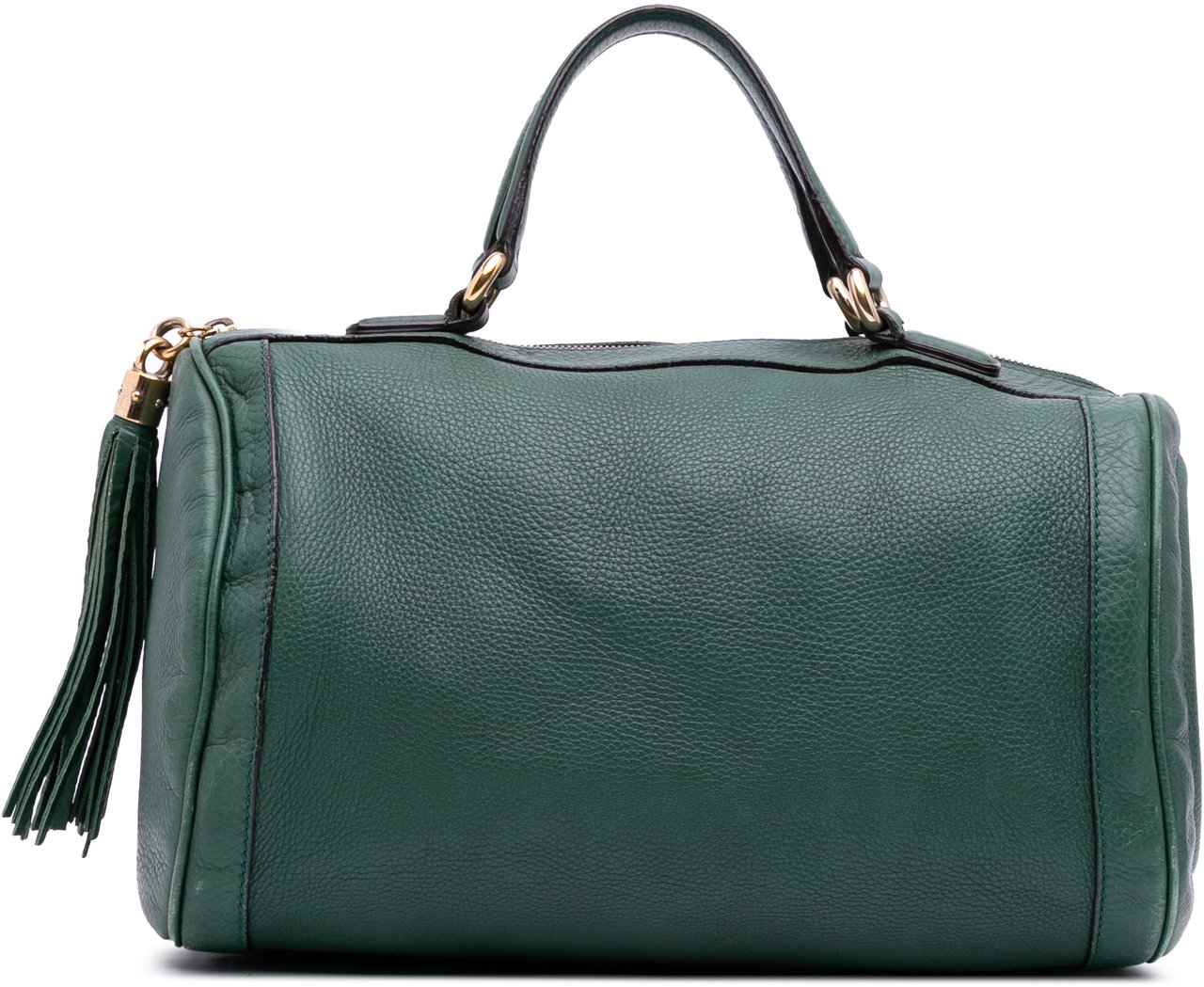 Gucci Pebbled Calfskin Soho Cellarius Boston Bag Groen