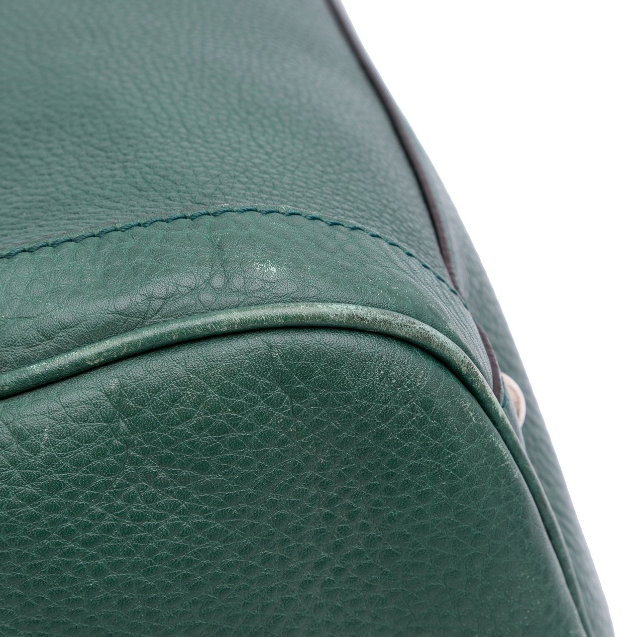 Gucci Pebbled Calfskin Soho Cellarius Boston Bag Groen