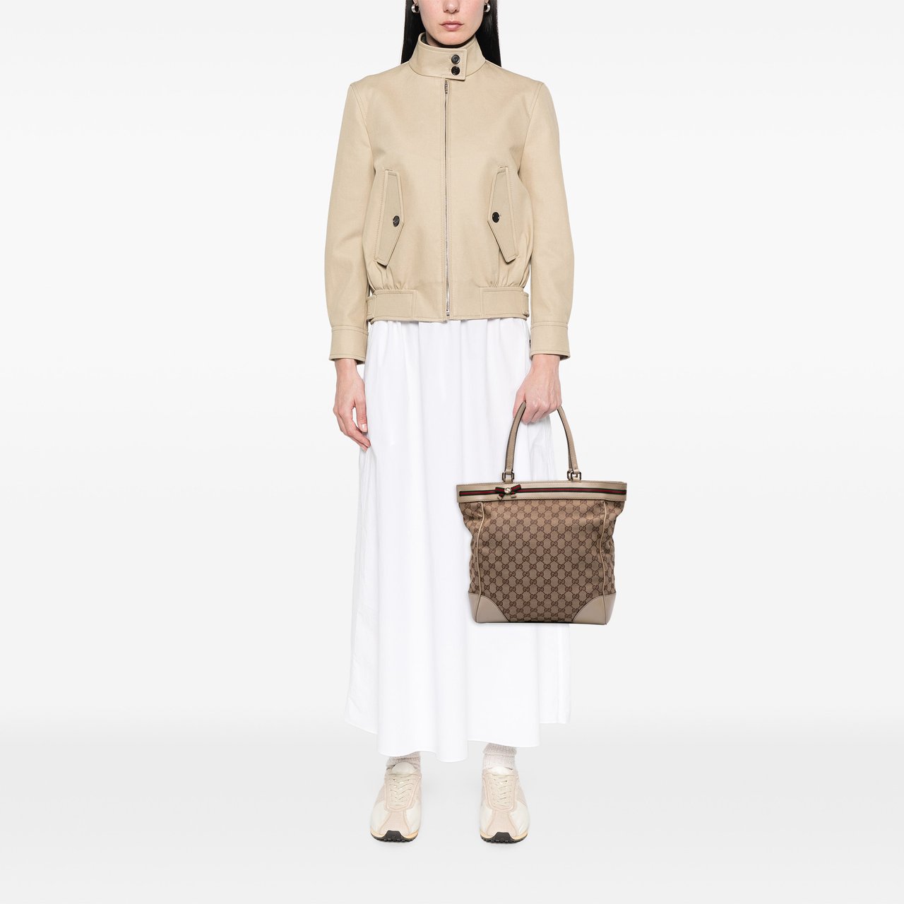 Gucci GG Canvas Mayfair Tote Bruin