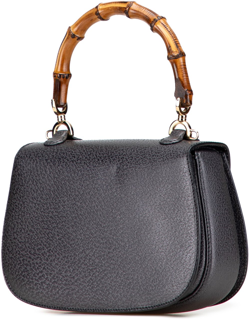 Gucci Grained Calfskin Bamboo Night Zwart