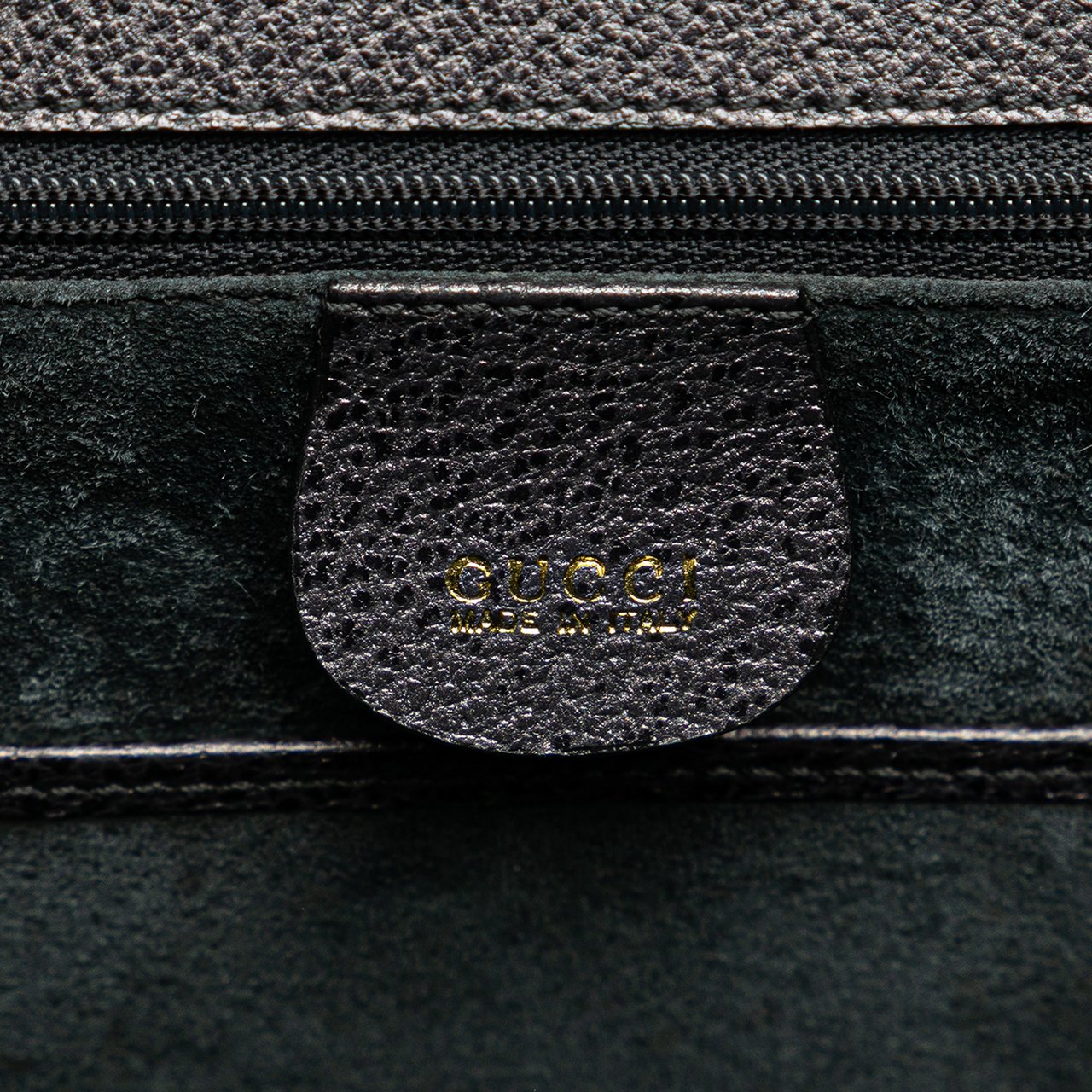 Gucci Grained Calfskin Bamboo Night Zwart