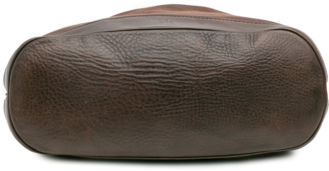 Gucci Canvas Ring Top Handle Bag Bruin