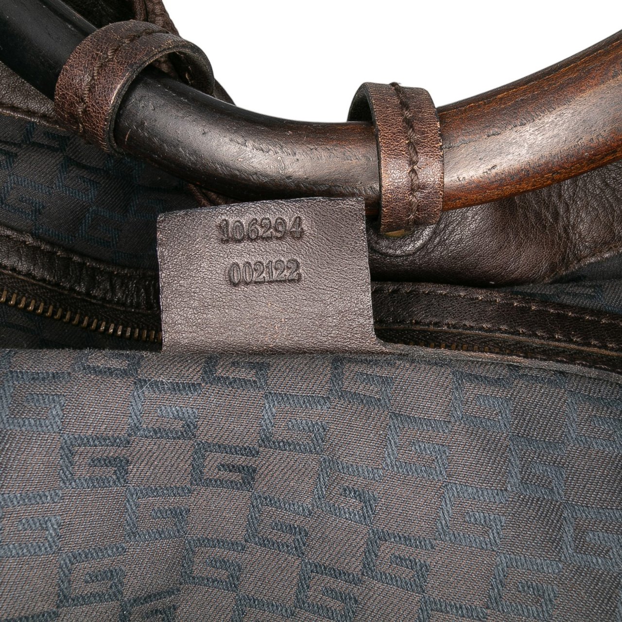 Gucci Canvas Ring Top Handle Bag Bruin