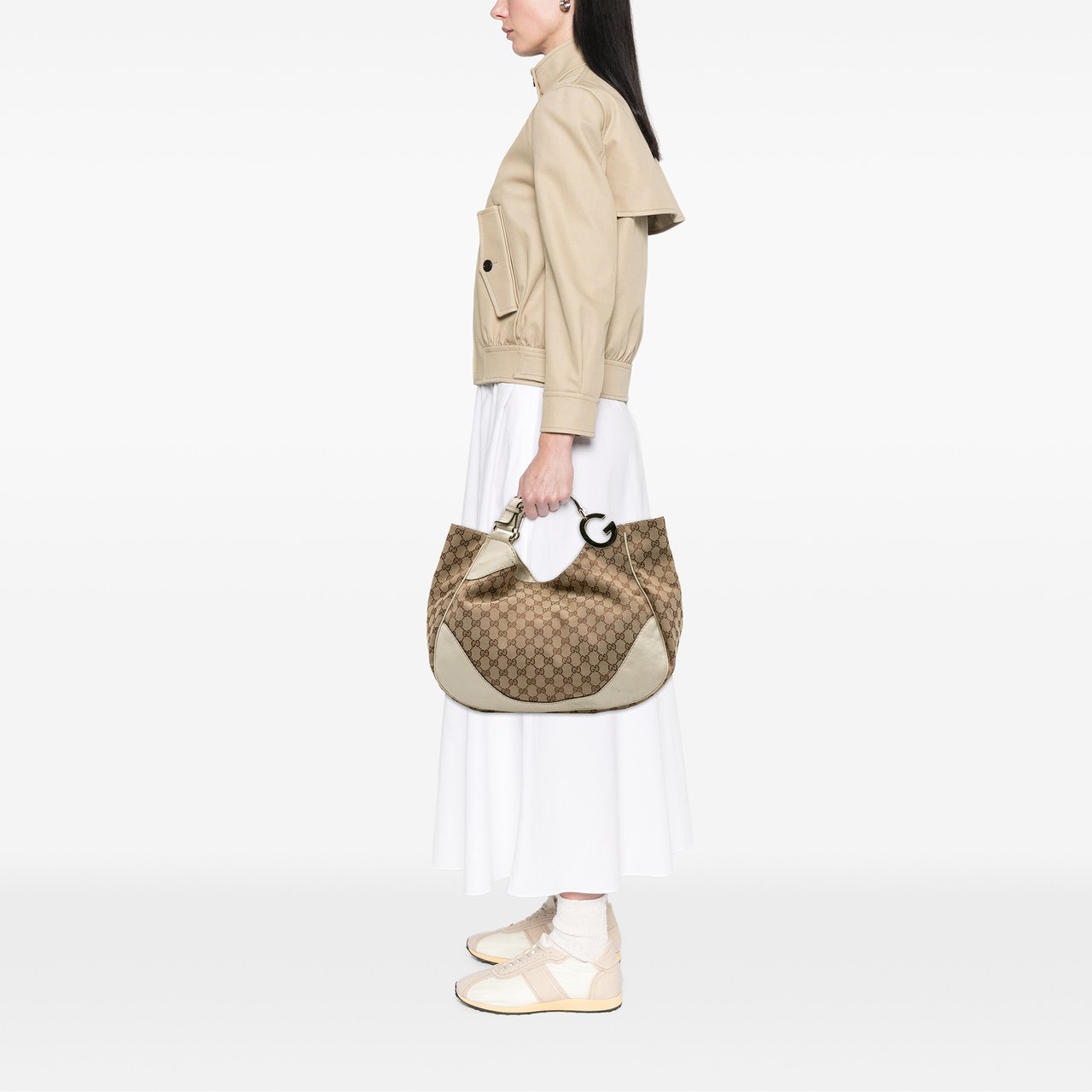 Gucci GG Canvas Charlotte Tote Bruin