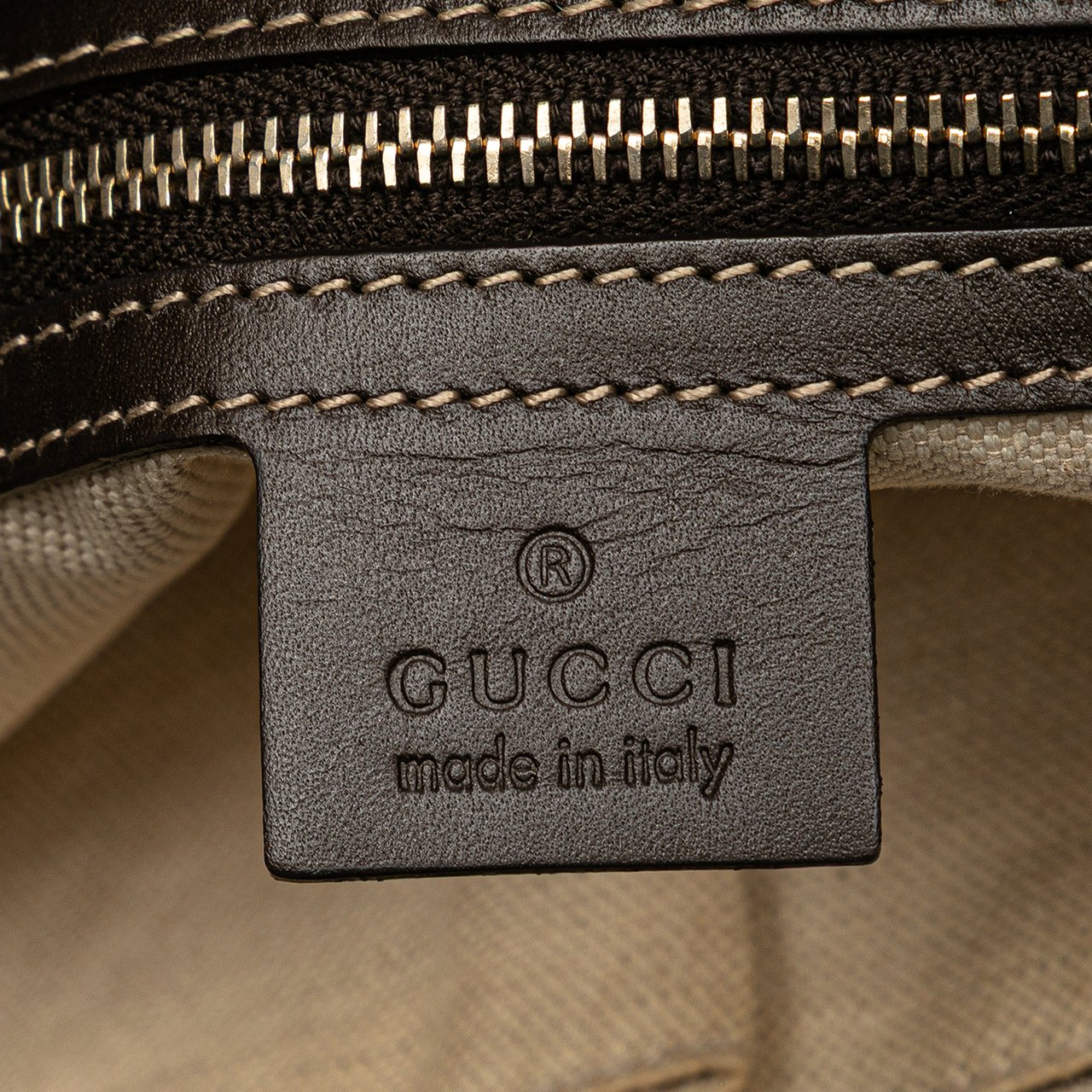Gucci GG Canvas Web Mayfair Tote Bruin