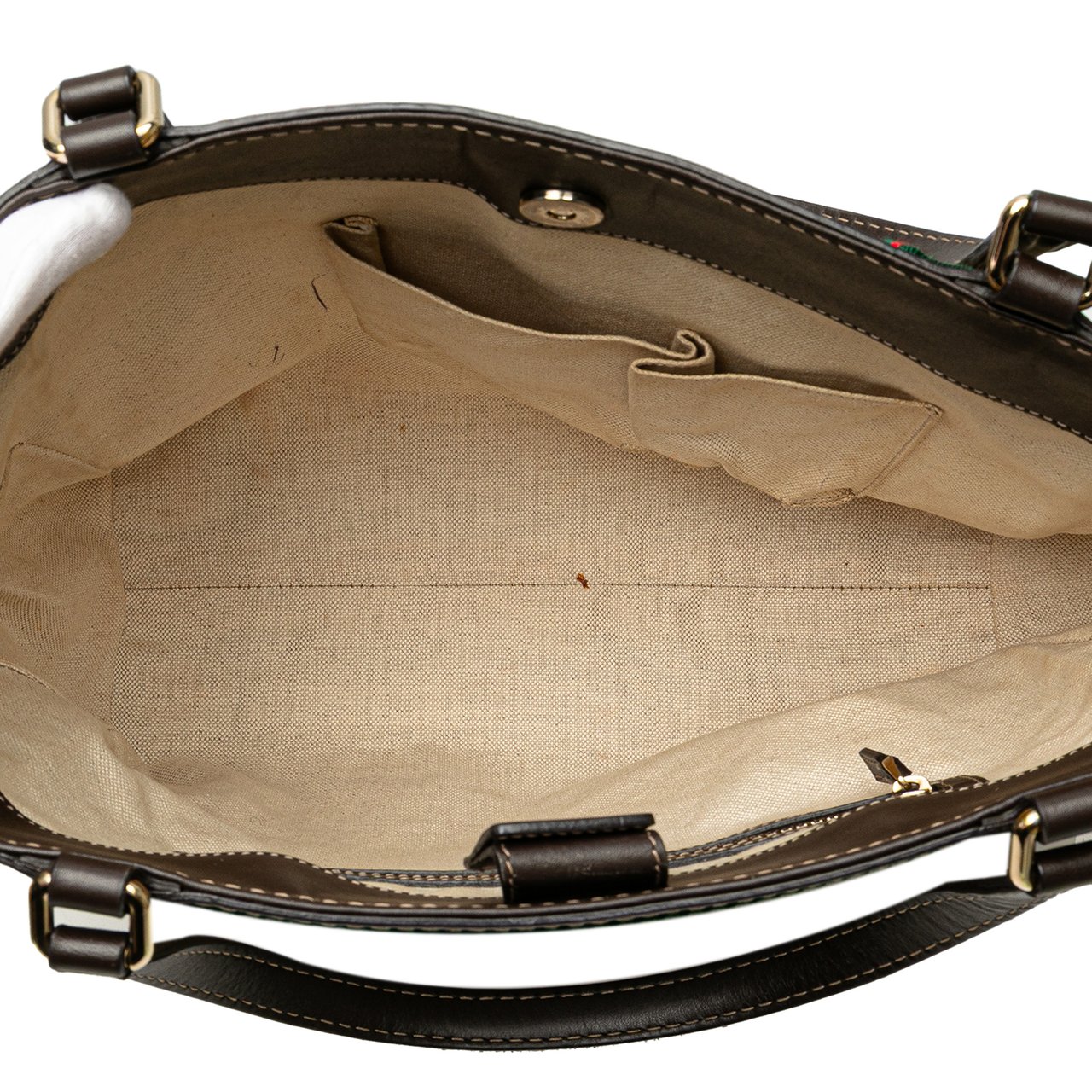 Gucci GG Canvas Web Mayfair Tote Bruin