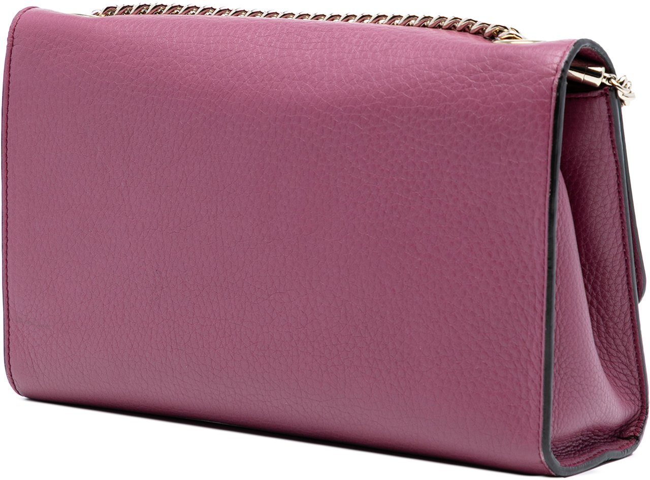 Gucci Medium Leather Miss Bamboo Crossbody Roze