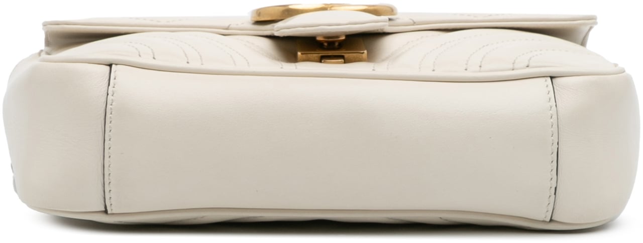 Gucci Small GG Marmont Matelasse Leather Shoulder Bag Wit