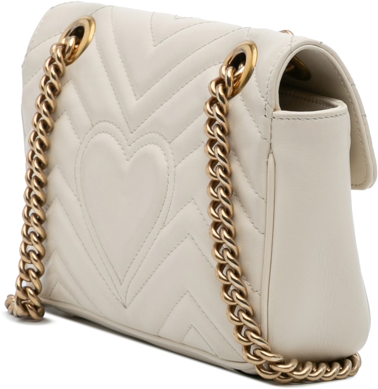 Gucci Small GG Marmont Matelasse Leather Shoulder Bag Wit