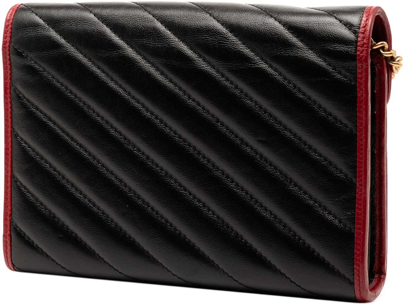 Gucci GG Marmont Matelasse Leather Torchon Wallet On Chain Zwart