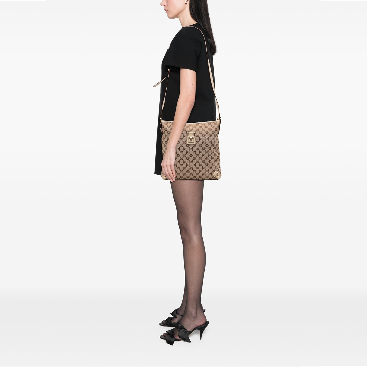 Gucci GG Canvas Abbey D Ring Crossbody Bruin