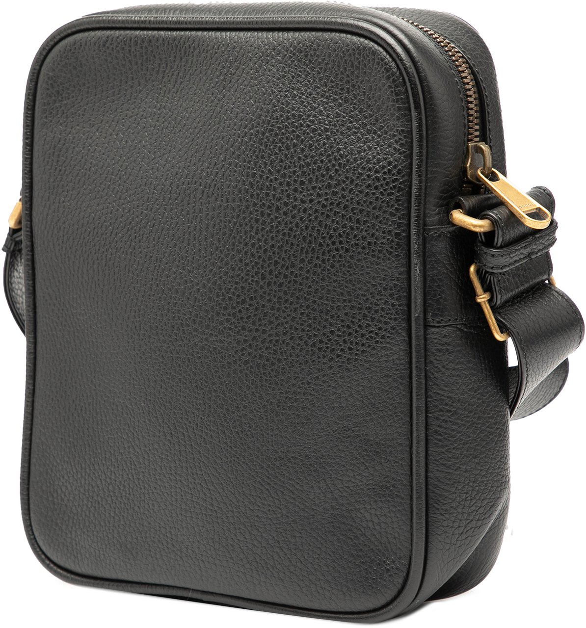 Gucci Grained Calfskin Logo Crossbody Zwart