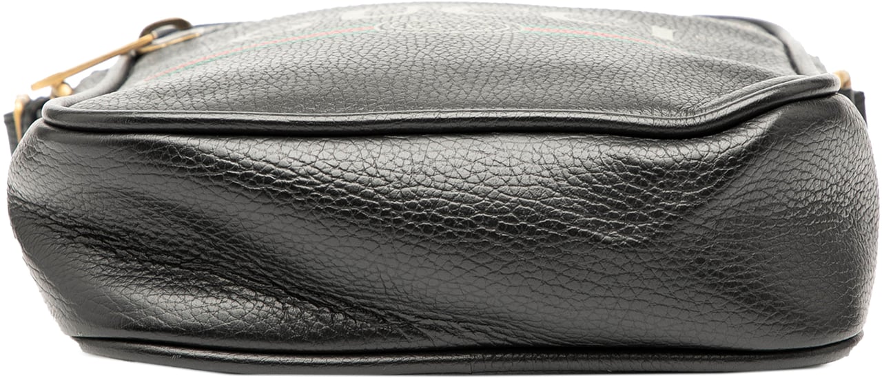 Gucci Grained Calfskin Logo Crossbody Zwart