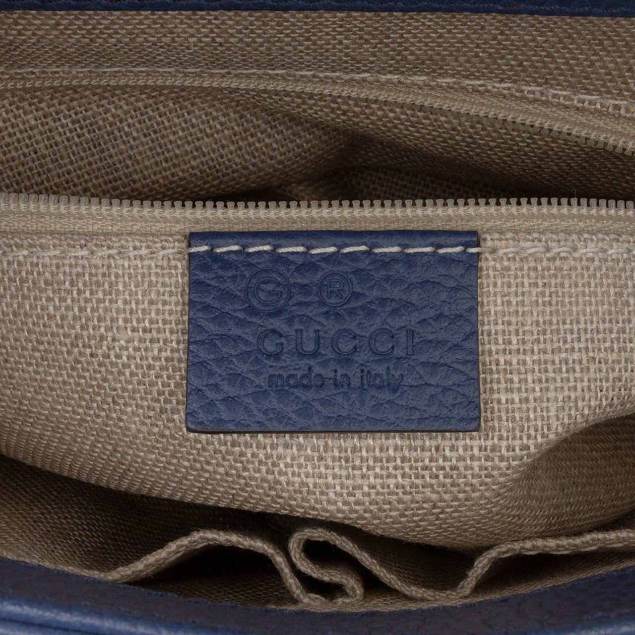 Gucci Small Dollar Calf Interlocking G Satchel Blauw