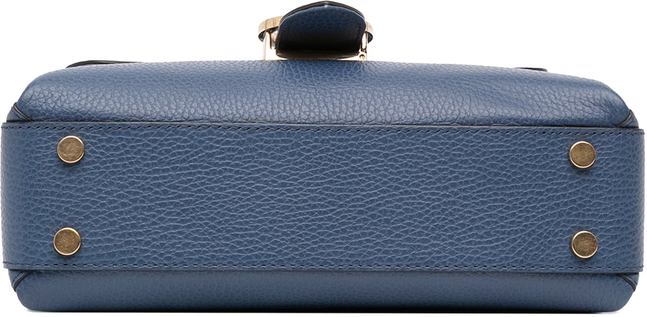 Gucci Small Dollar Calf Interlocking G Satchel Blauw
