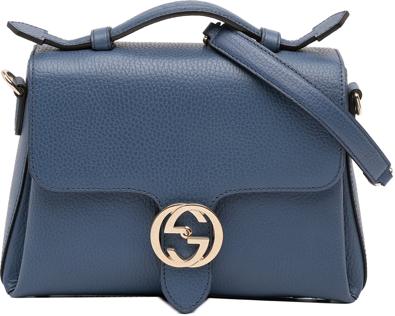 Gucci Small Dollar Calf Interlocking G Satchel Blauw