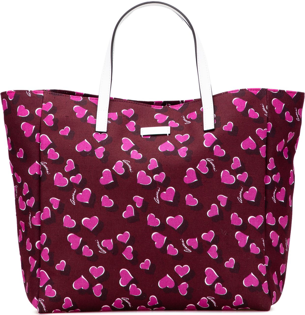 Gucci Canvas Heartbeat Tote Rood