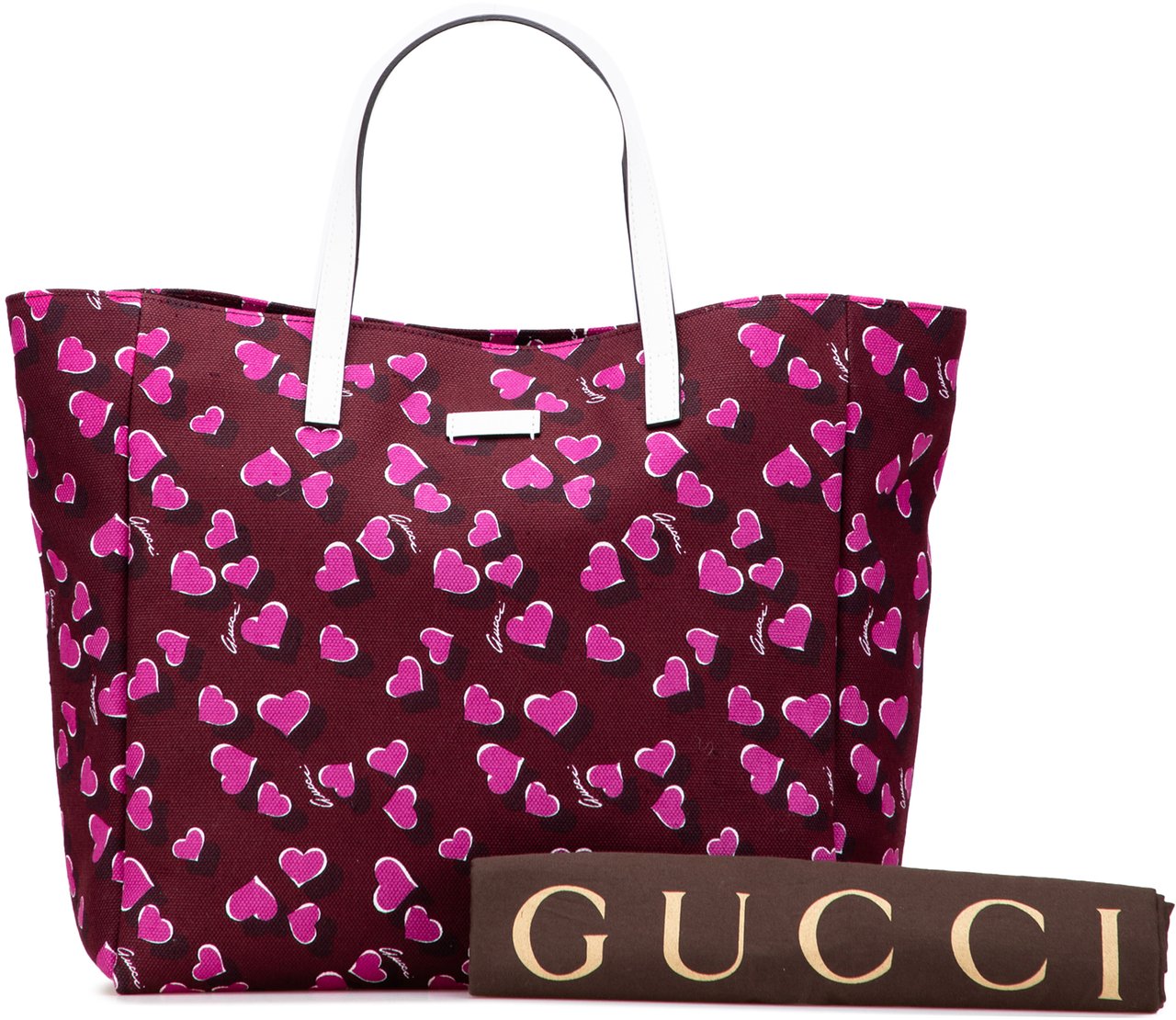 Gucci Canvas Heartbeat Tote Rood