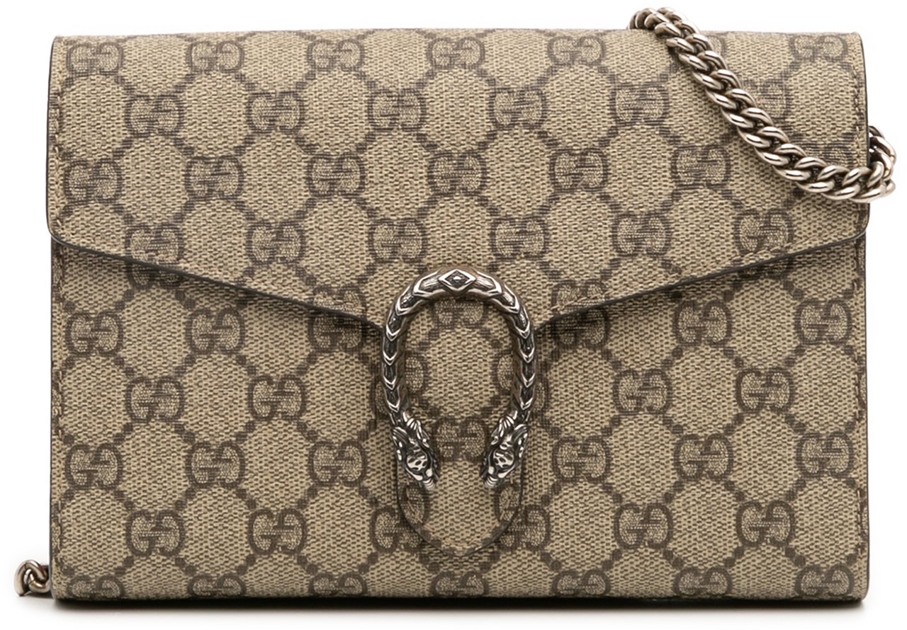 Gucci GG Supreme Dionysus Chain Wallet Bruin