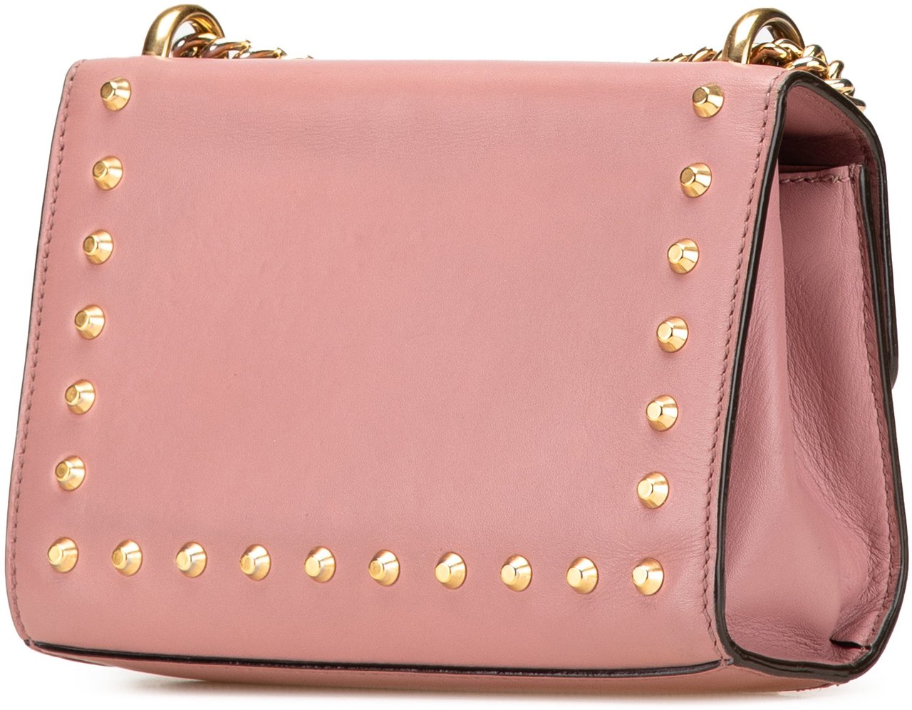 Gucci Small Pearl Studded Leather Padlock Crossbody Roze