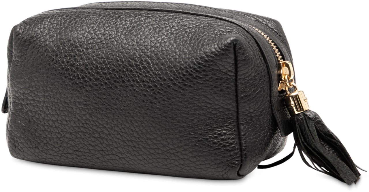 Gucci Leather Soho Cosmetic Pouch Zwart