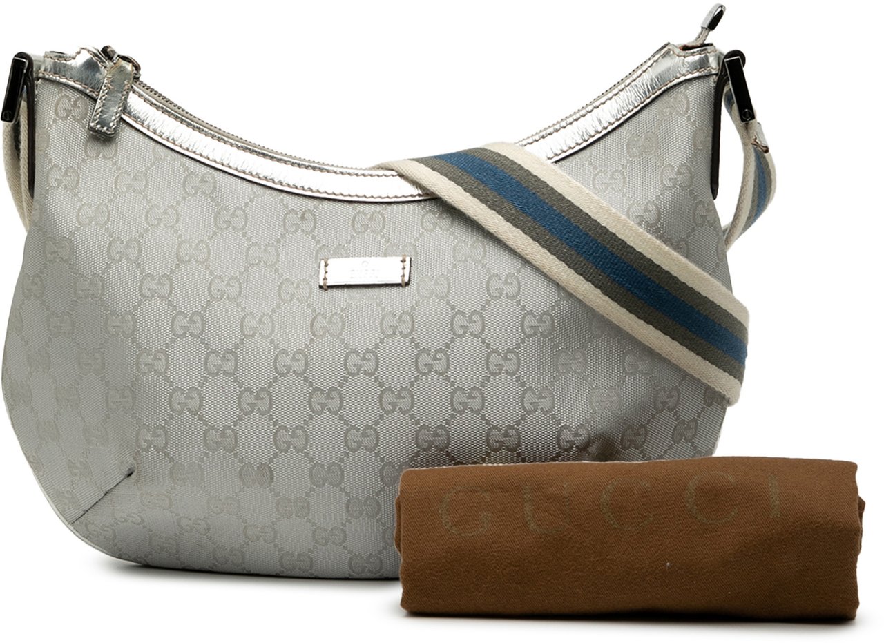 Gucci GG Imprime Web Crossbody Zilver