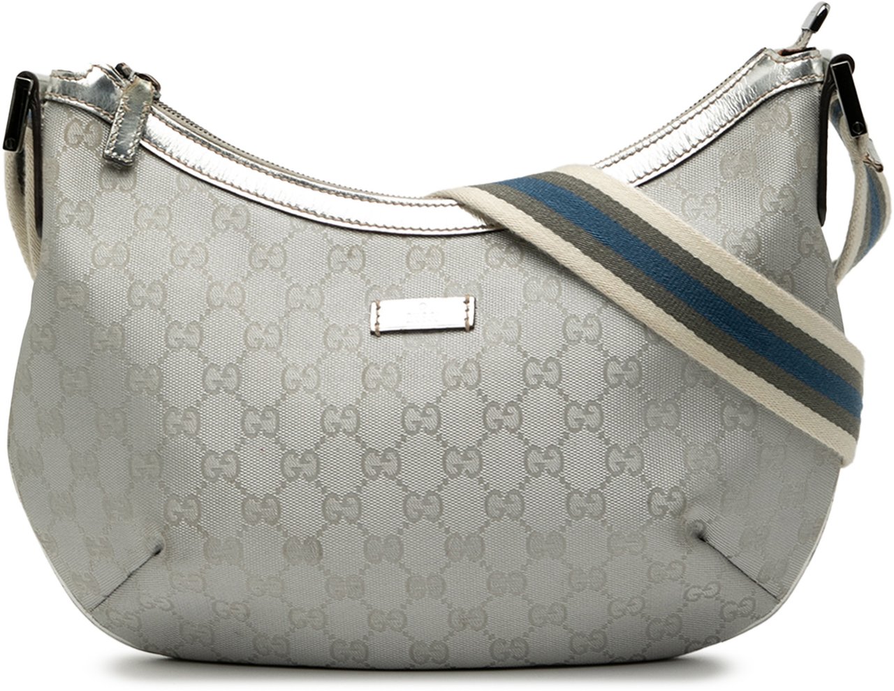 Gucci GG Imprime Web Crossbody Zilver