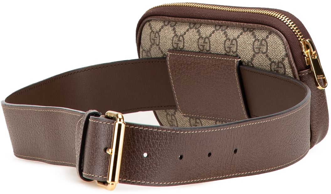 Gucci Small GG Supreme Web Ophidia Belt Bag Bruin