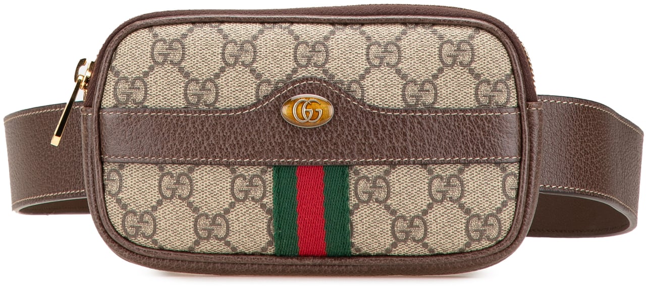 Gucci Small GG Supreme Web Ophidia Belt Bag Bruin