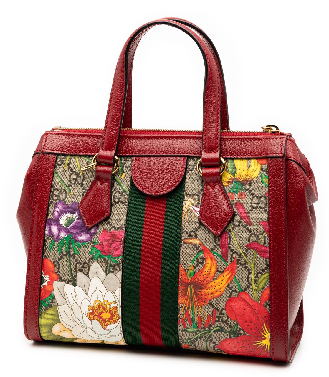 Gucci GG Flora Ophidia Satchel Bruin