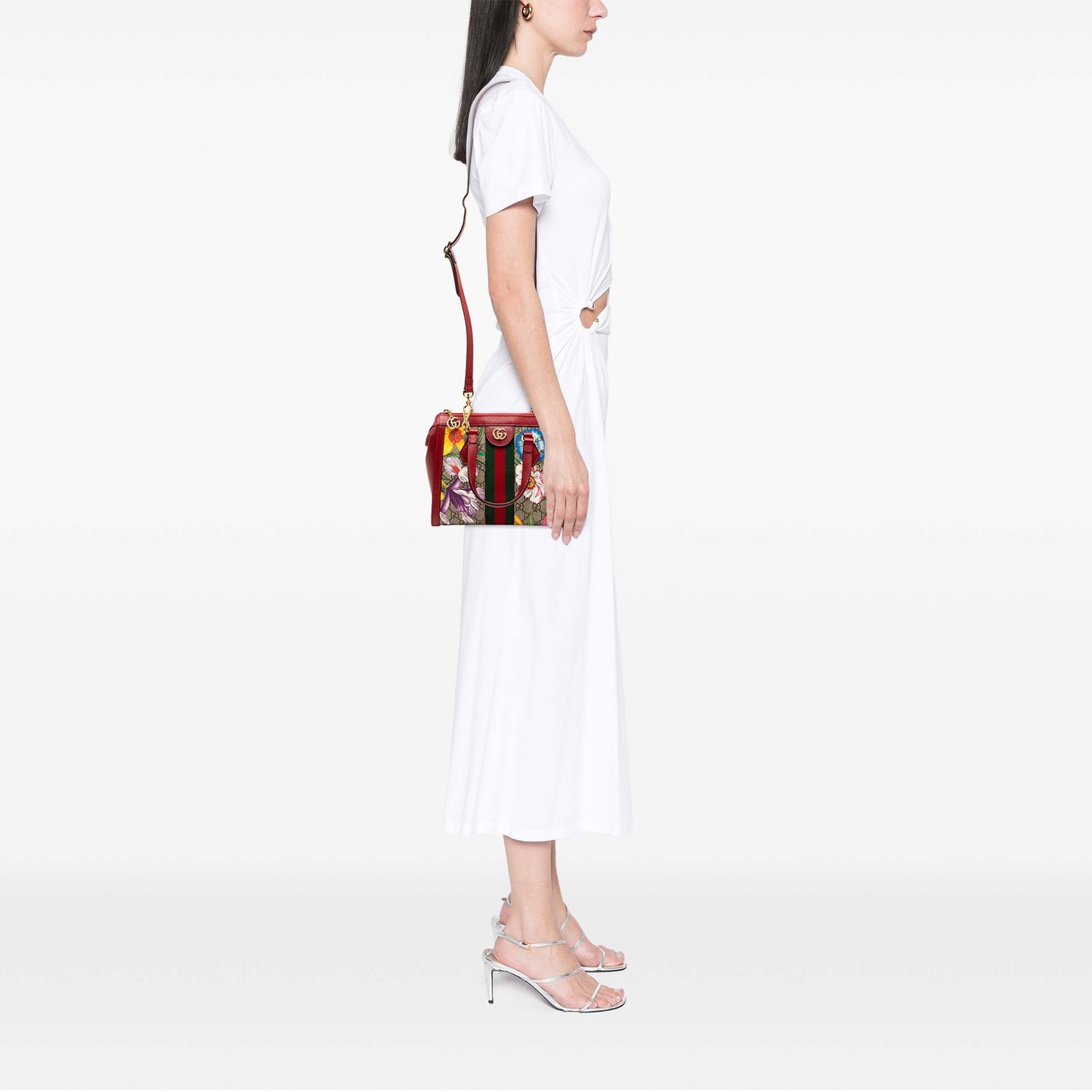 Gucci GG Flora Ophidia Satchel Bruin