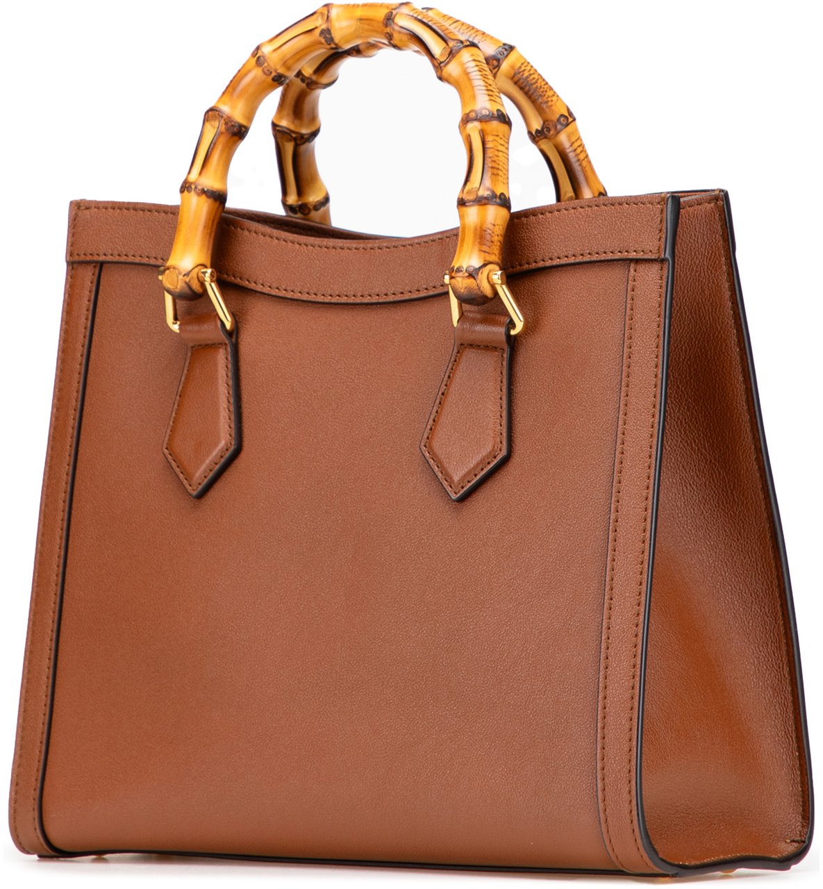 Gucci Small Leather Bamboo Diana Satchel Bruin