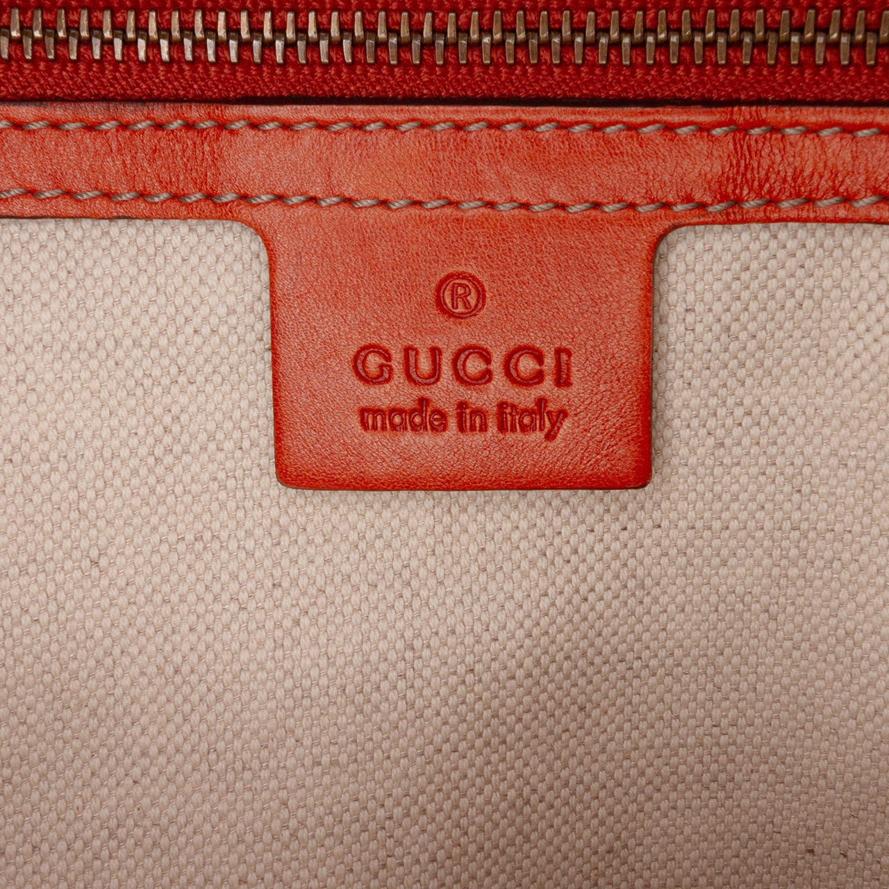 Gucci Medium Leather Running Satchel Oranje