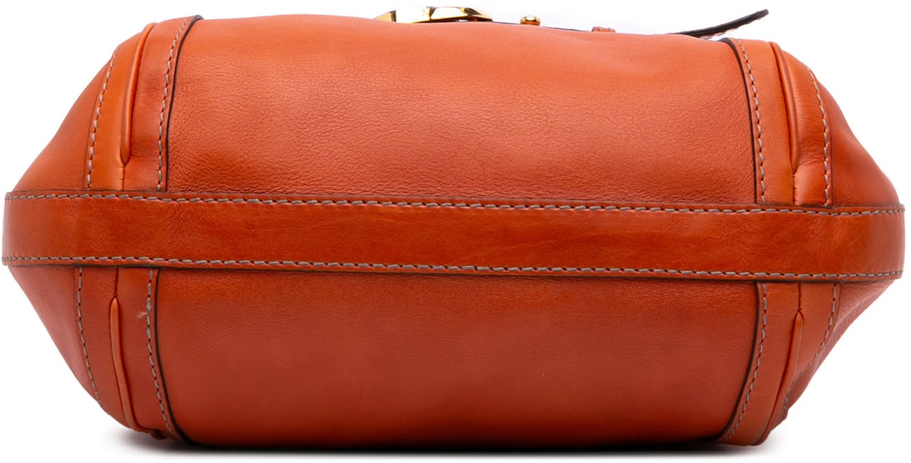 Gucci Medium Leather Running Satchel Oranje
