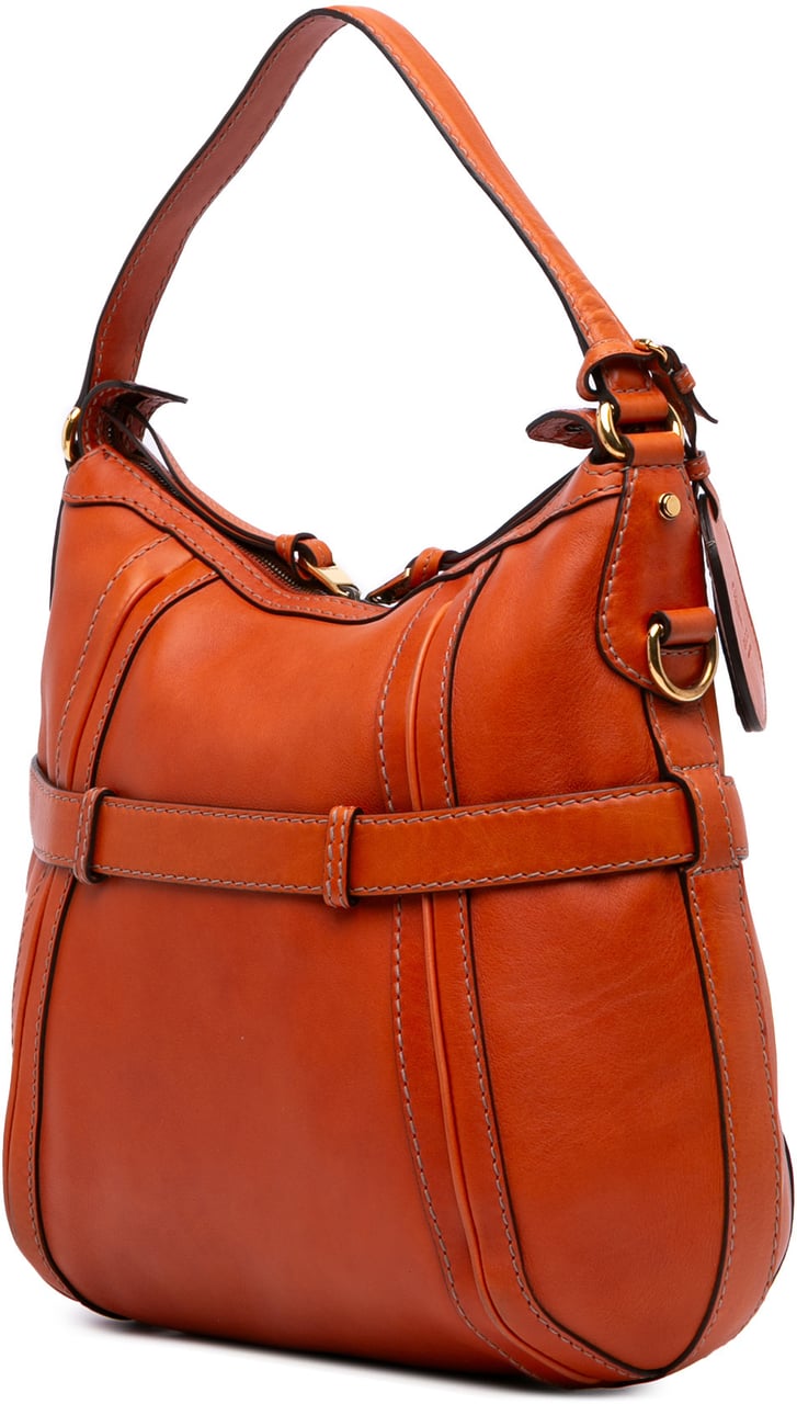 Gucci Medium Leather Running Satchel Oranje