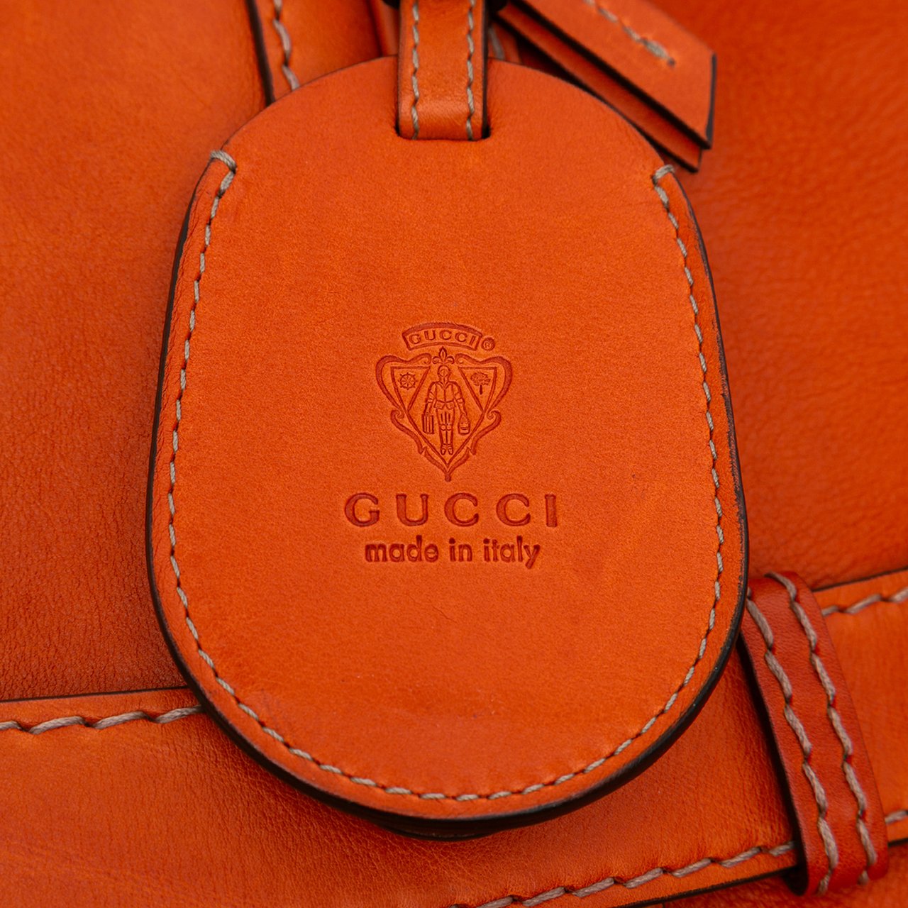 Gucci Medium Leather Running Satchel Oranje