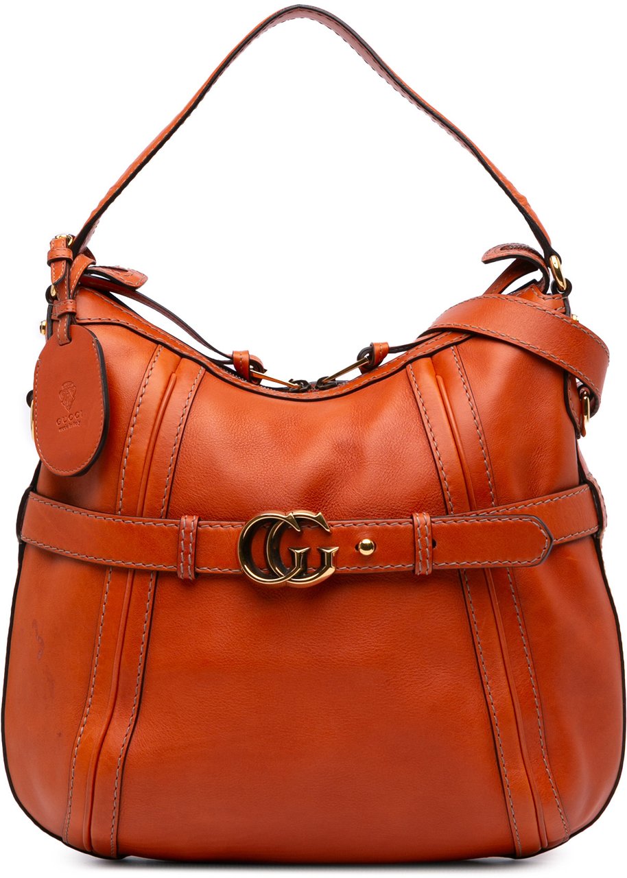 Gucci Medium Leather Running Satchel Oranje
