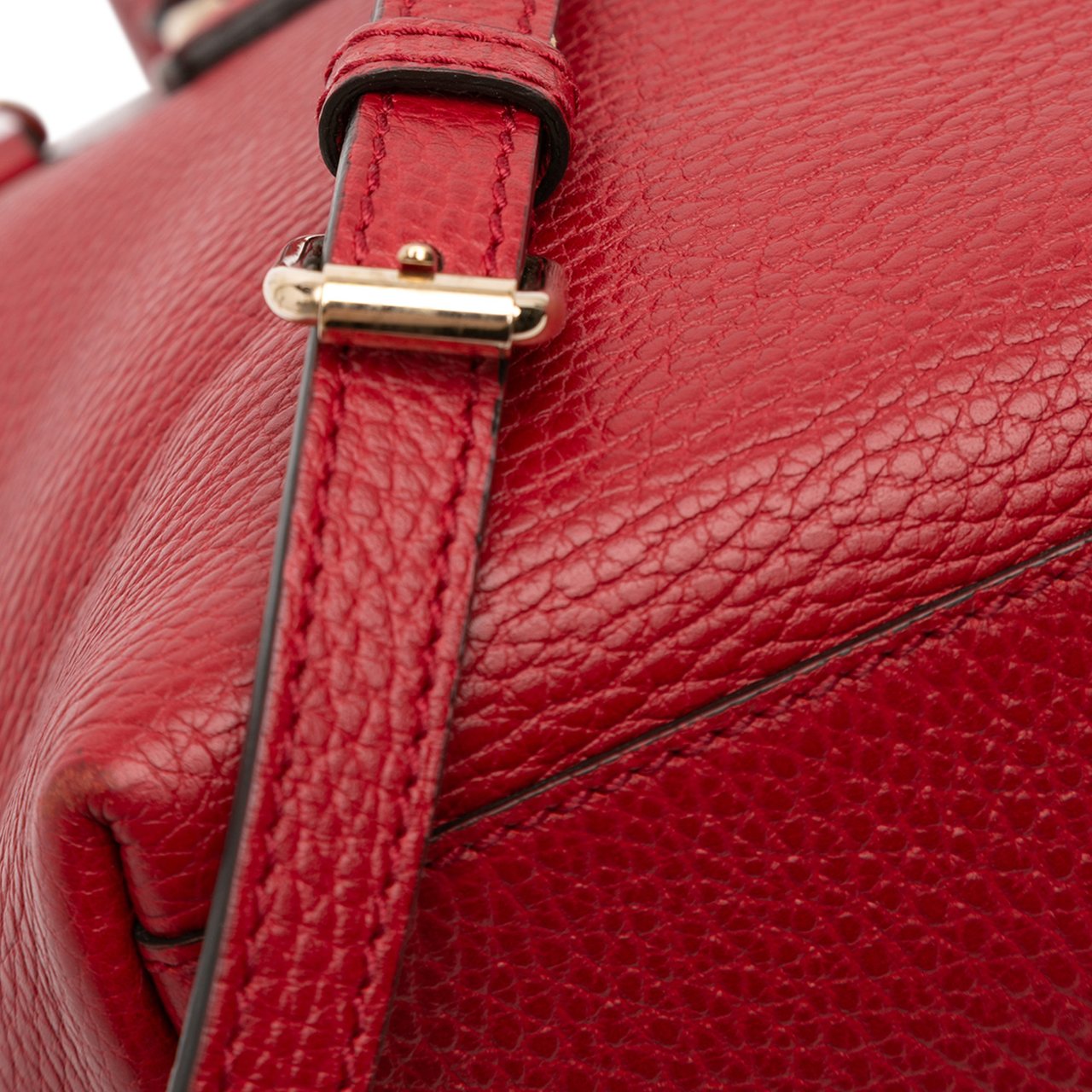 Gucci Dollar Calfskin GG Charm Satchel Rood