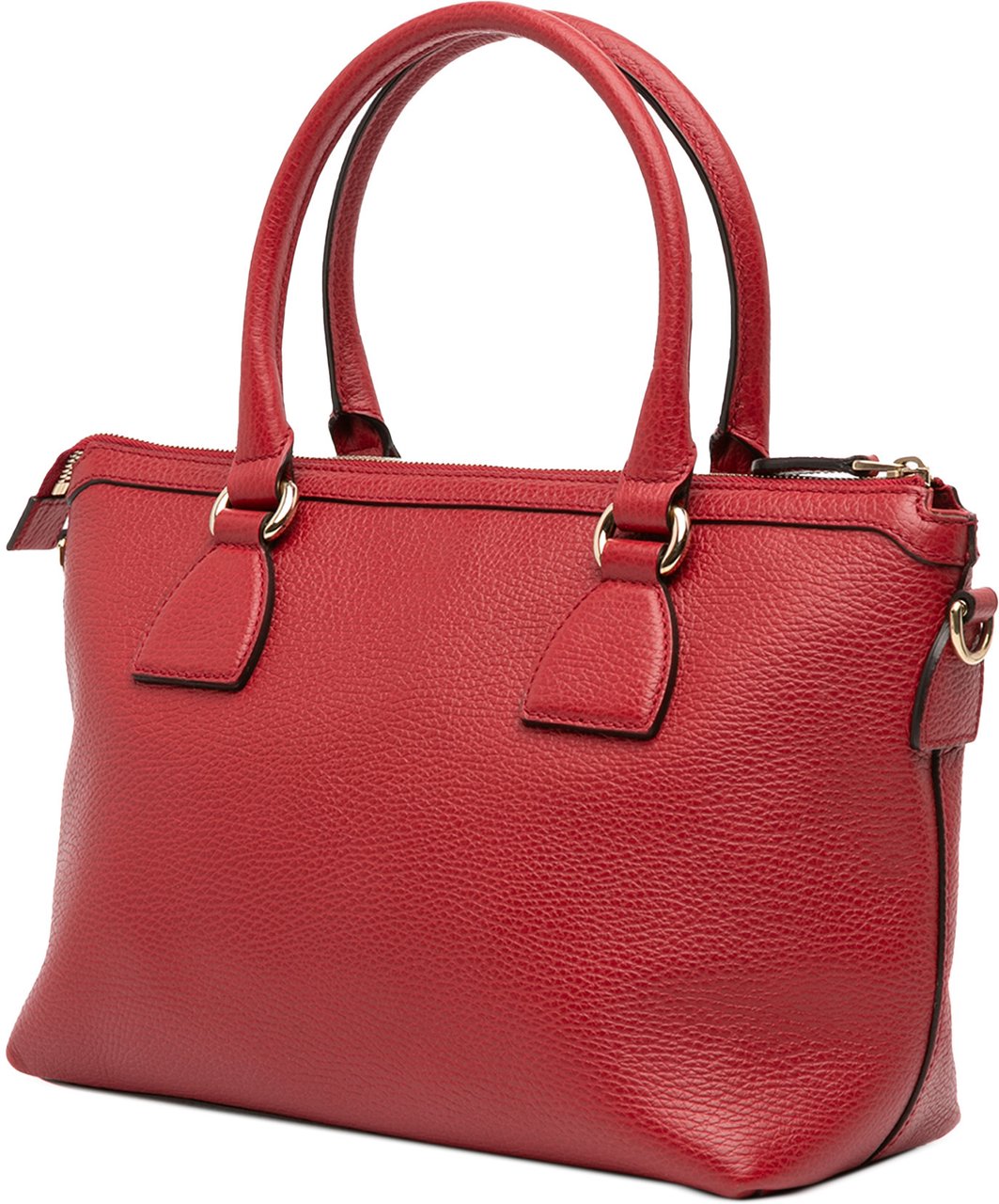 Gucci Dollar Calfskin GG Charm Satchel Rood