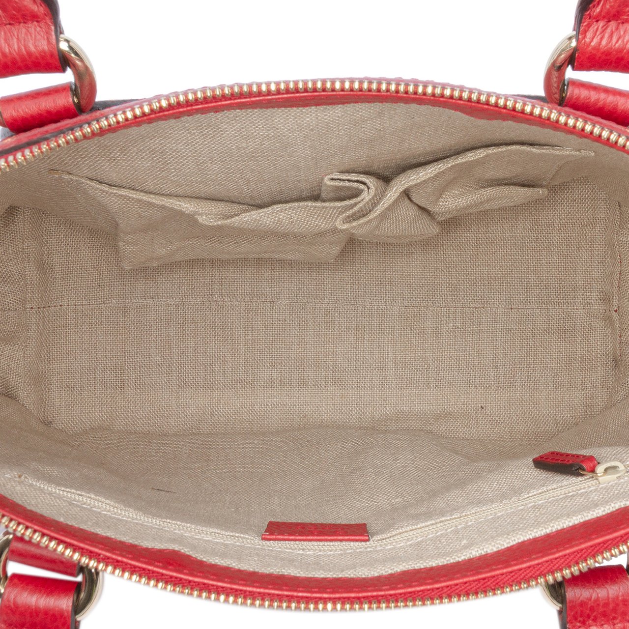 Gucci Dollar Calfskin GG Charm Satchel Rood