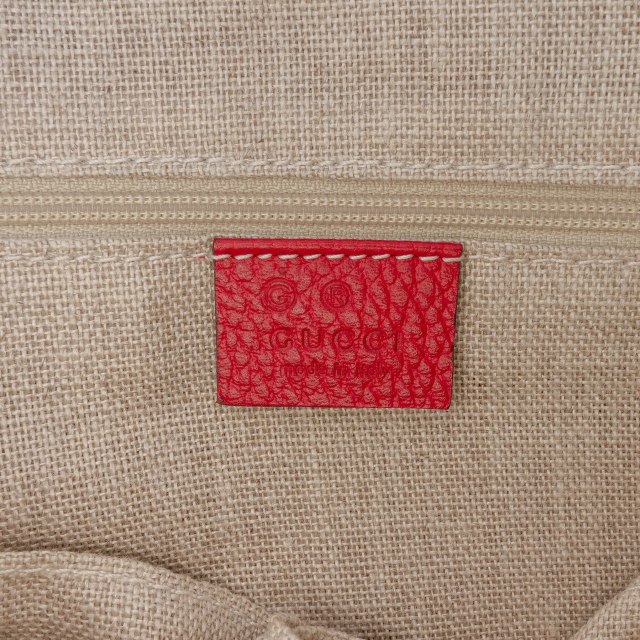 Gucci Dollar Calfskin GG Charm Satchel Rood