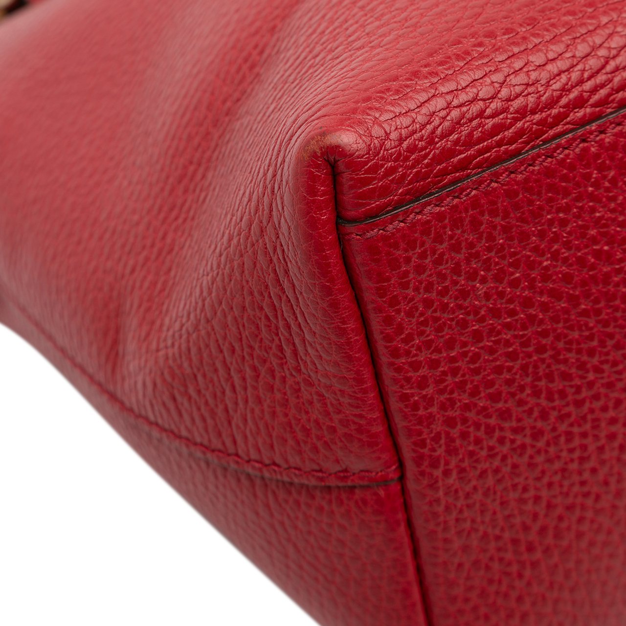 Gucci Dollar Calfskin GG Charm Satchel Rood