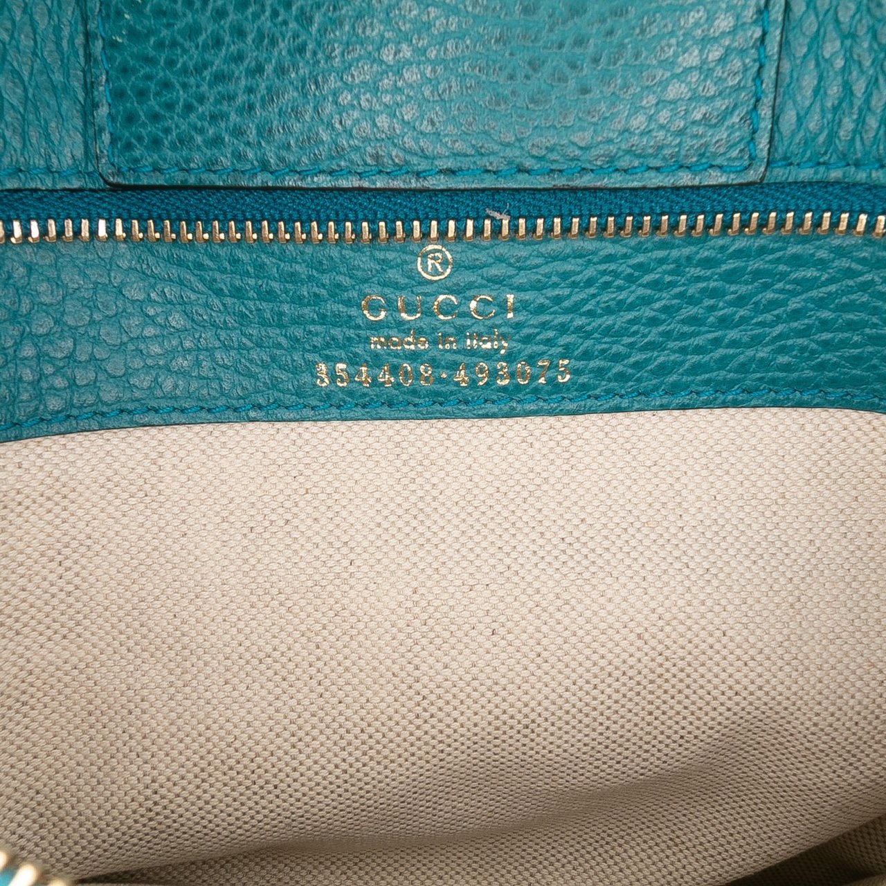 Gucci Medium Leather Swing Tote Blauw