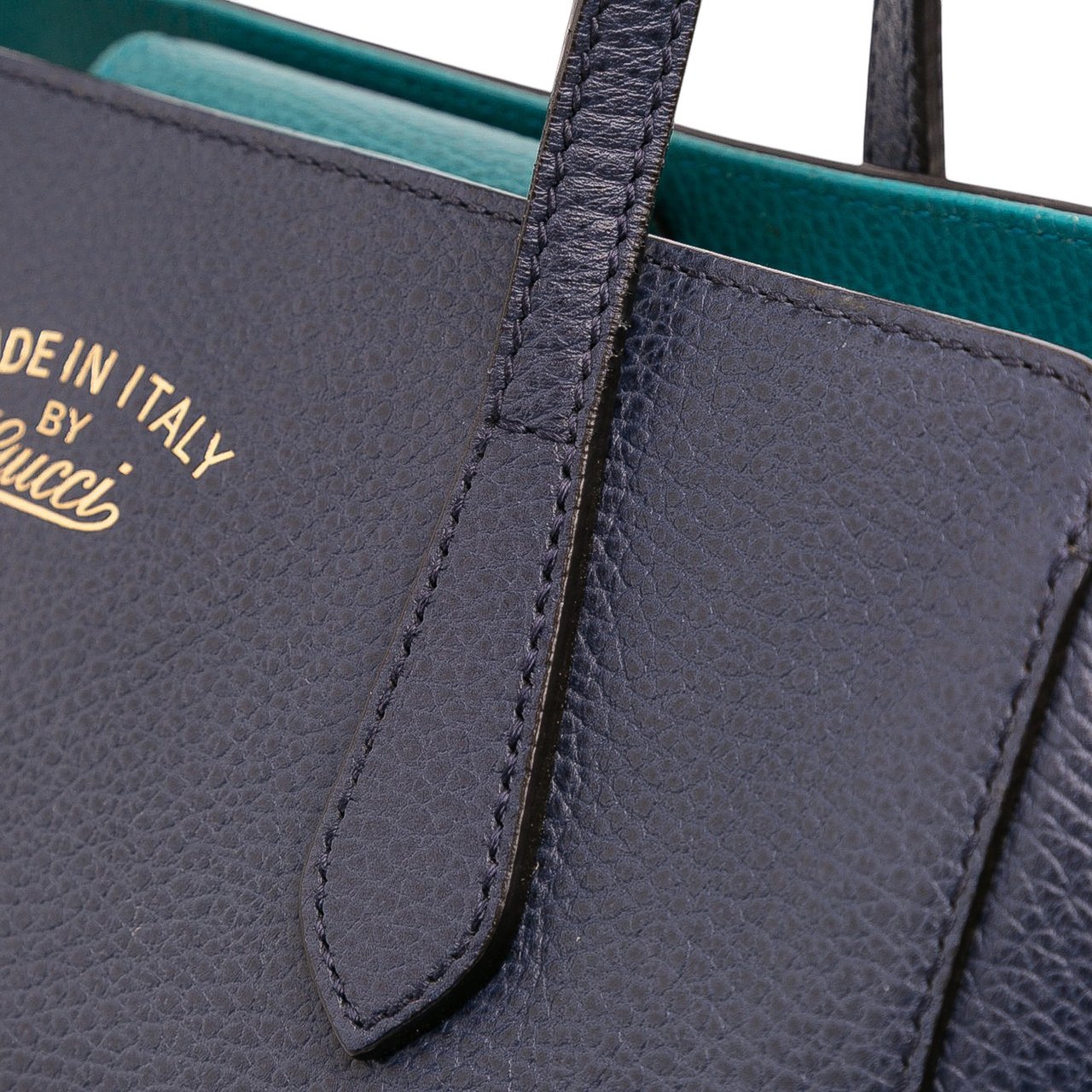 Gucci Medium Leather Swing Tote Blauw
