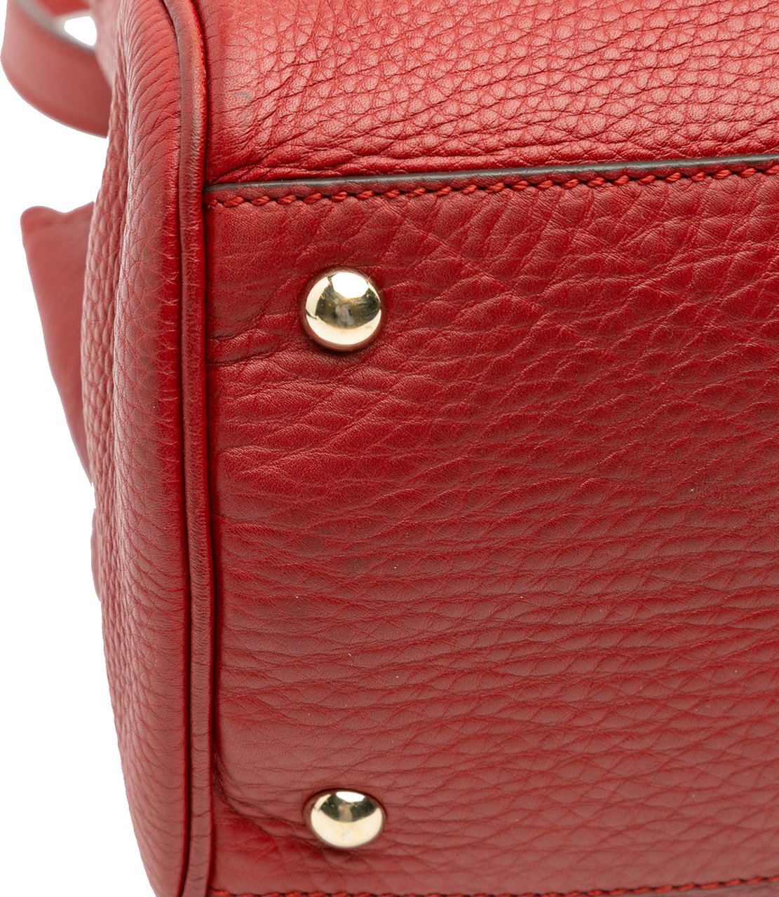 Gucci Medium Calfskin Bamboo Shopper Satchel Rood