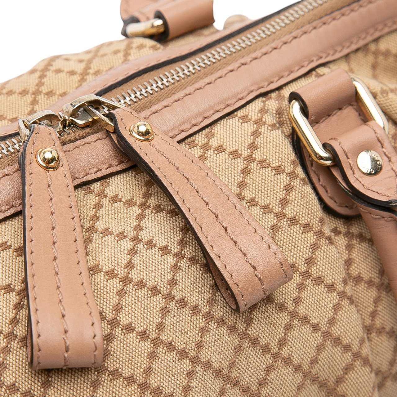 Gucci Diamante Canvas Sukey Satchel Bruin