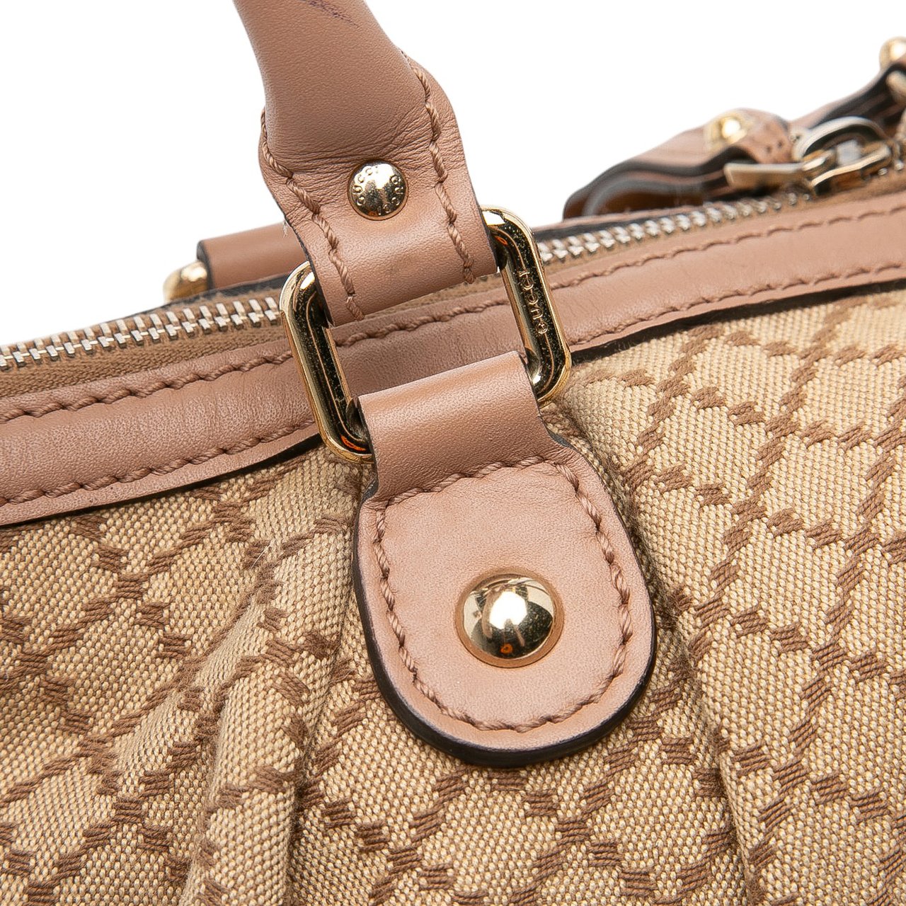 Gucci Diamante Canvas Sukey Satchel Bruin