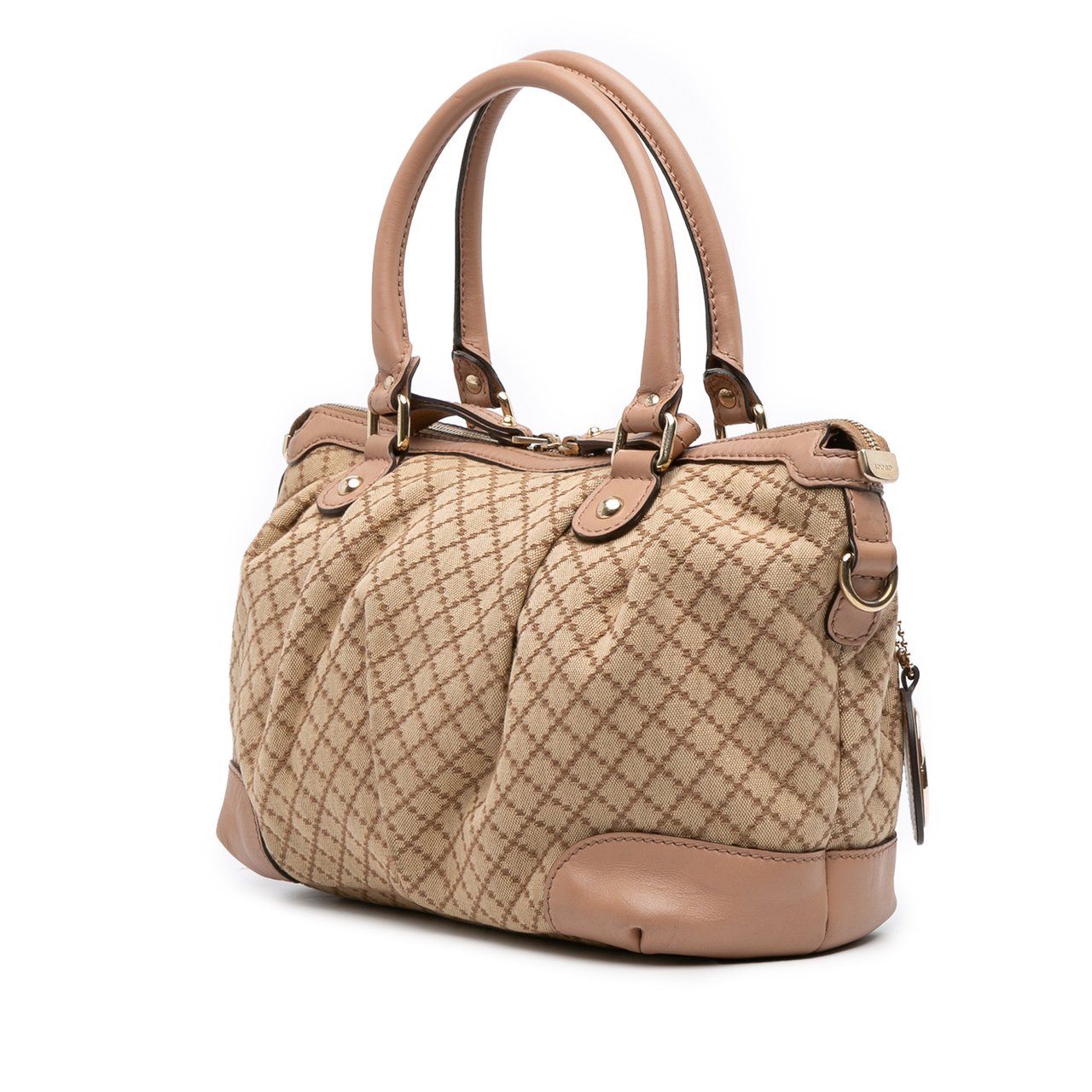 Gucci Diamante Canvas Sukey Satchel Bruin