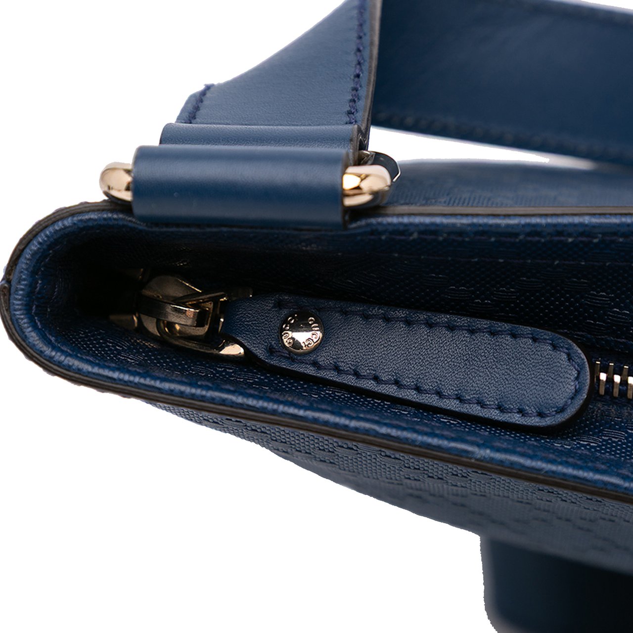 Gucci Diamante Leather Hilary Lux Crossbody Blauw