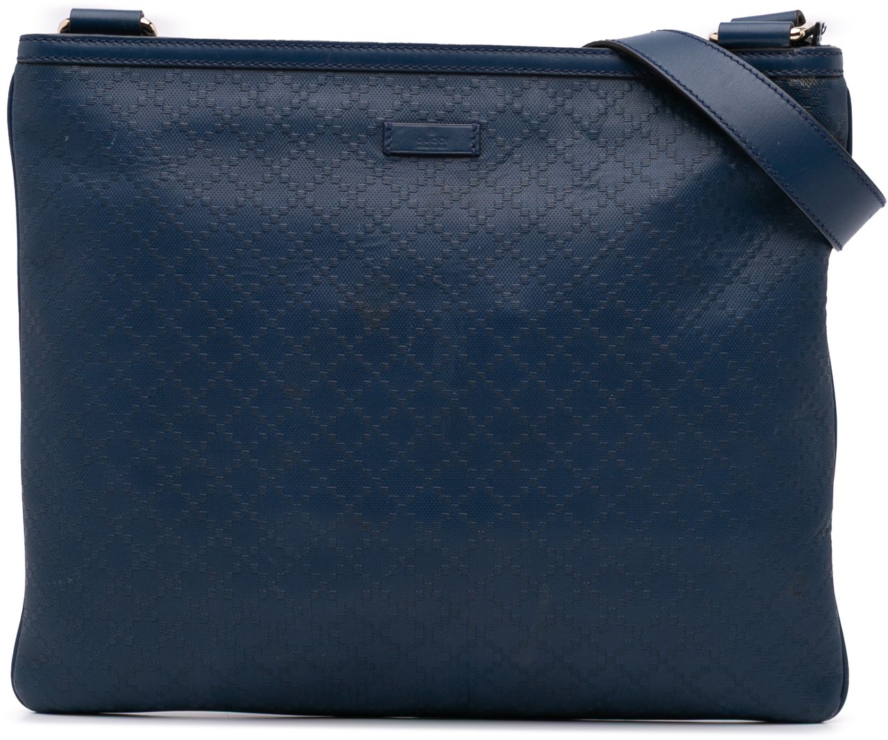 Gucci Diamante Leather Hilary Lux Crossbody Blauw